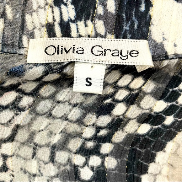 Olivia Graye Snakeskin Python Shimmer Crossover Top - Size Small - Picture 6 of 6